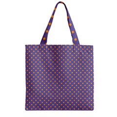 Polka Dots Zipper Grocery Tote Bag by Valentinaart