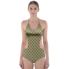 Polka Dots Cut-out One Piece Swimsuit