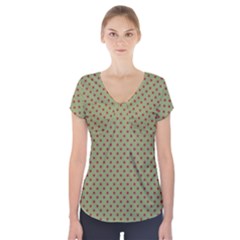 Polka Dots Short Sleeve Front Detail Top by Valentinaart