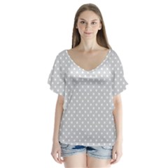 Polka Dots Flutter Sleeve Top