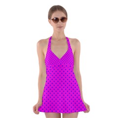 Polka Dots Halter Swimsuit Dress