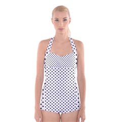 Polka Dots Boyleg Halter Swimsuit  by Valentinaart