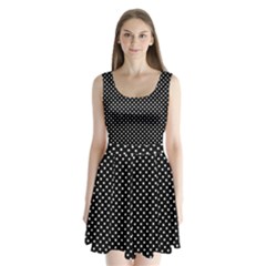 Polka Dots Split Back Mini Dress 