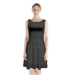 Polka Dots Sleeveless Chiffon Waist Tie Dress