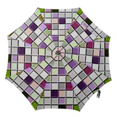 Color Tiles Abstract Mosaic Background Hook Handle Umbrellas (small) by Simbadda