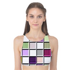 Color Tiles Abstract Mosaic Background Tank Bikini Top