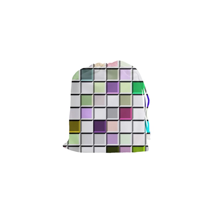 Color Tiles Abstract Mosaic Background Drawstring Pouches (XS) 