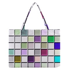 Color Tiles Abstract Mosaic Background Medium Zipper Tote Bag by Simbadda