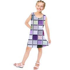 Color Tiles Abstract Mosaic Background Kids  Tunic Dress