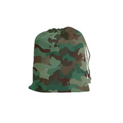 Camouflage Pattern A Completely Seamless Tile Able Background Design Drawstring Pouches (medium)  by Simbadda