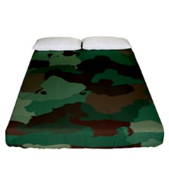 Camouflage Pattern A Completely Seamless Tile Able Background Design Fitted Sheet (king Size) by Simbadda