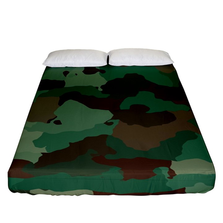 Camouflage Pattern A Completely Seamless Tile Able Background Design Fitted Sheet (King Size)