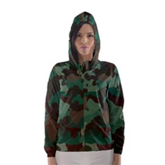 Camouflage Pattern A Completely Seamless Tile Able Background Design Hooded Wind Breaker (women) by Simbadda