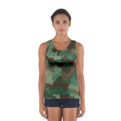 Camouflage Pattern A Completely Seamless Tile Able Background Design Women s Sport Tank Top 