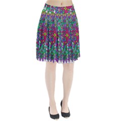 Sunny Roses In Rainy Weather Pop Art Pleated Skirt by pepitasart