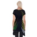 Drawing Of A Fractal Fern On Black Short Sleeve Side Drop Tunic View2