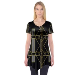 Simple Art Deco Style  Short Sleeve Tunic  by Simbadda