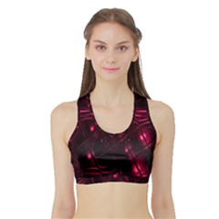 Picture Of Love In Magenta Declaration Of Love Sports Bra With Border by Simbadda