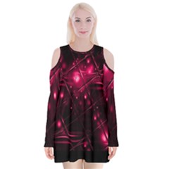 Picture Of Love In Magenta Declaration Of Love Velvet Long Sleeve Shoulder Cutout Dress