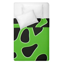 Black Green Abstract Shapes A Completely Seamless Tile Able Background Duvet Cover Double Side (single Size) by Simbadda