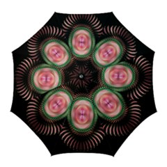 Fractal Plate Like Image In Pink Green And Other Colours Golf Umbrellas by Simbadda