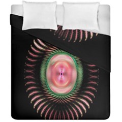 Fractal Plate Like Image In Pink Green And Other Colours Duvet Cover Double Side (california King Size)