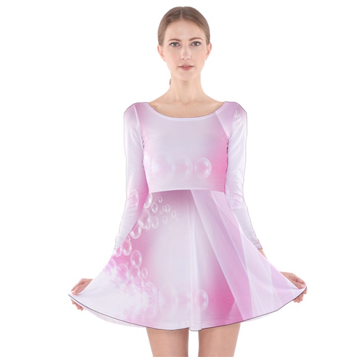 Realm Of Dreams Light Effect Abstract Background Long Sleeve Velvet Skater Dress