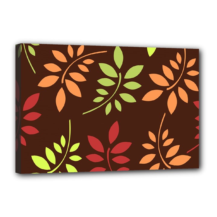 Leaves Wallpaper Pattern Seamless Autumn Colors Leaf Background Canvas 18  x 12 