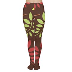 Leaves Wallpaper Pattern Seamless Autumn Colors Leaf Background Women s Tights by Simbadda