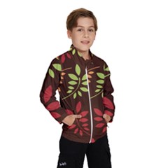 Leaves Wallpaper Pattern Seamless Autumn Colors Leaf Background Wind Breaker (kids) by Simbadda