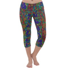 Sea Of Mermaids Capri Yoga Leggings by pepitasart