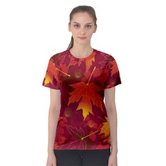 Autumn Leaves Fall Maple Women s Sport Mesh Tee