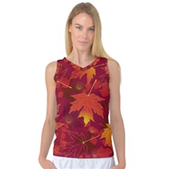 Autumn Leaves Fall Maple Women s Basketball Tank Top by Simbadda