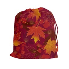 Autumn Leaves Fall Maple Drawstring Pouches (xxl) by Simbadda