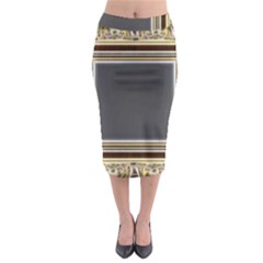 Fractal Classic Baroque Frame Midi Pencil Skirt by Simbadda