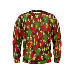 Star Abstract Multicoloured Stars Background Pattern Kids  Sweatshirt by Simbadda