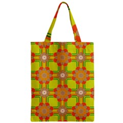 Floral Pattern Wallpaper Background Beautiful Colorful Zipper Classic Tote Bag by Simbadda