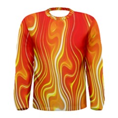 Fire Flames Abstract Background Men s Long Sleeve Tee