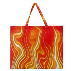 Fire Flames Abstract Background Zipper Large Tote Bag by Simbadda