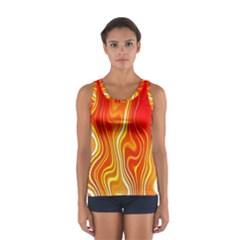 Fire Flames Abstract Background Women s Sport Tank Top  by Simbadda