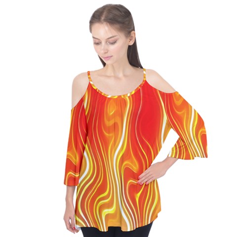 Fire Flames Abstract Background Flutter Tees by Simbadda