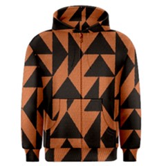 Brown Triangles Background Men s Zipper Hoodie by Simbadda