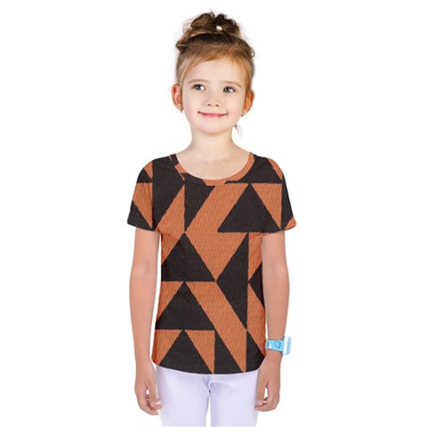 Brown Triangles Background Kids  One Piece Tee by Simbadda