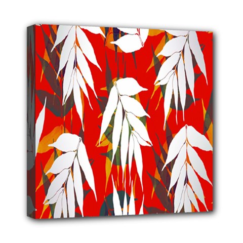 Leaves Pattern Background Pattern Mini Canvas 8  X 8  by Simbadda