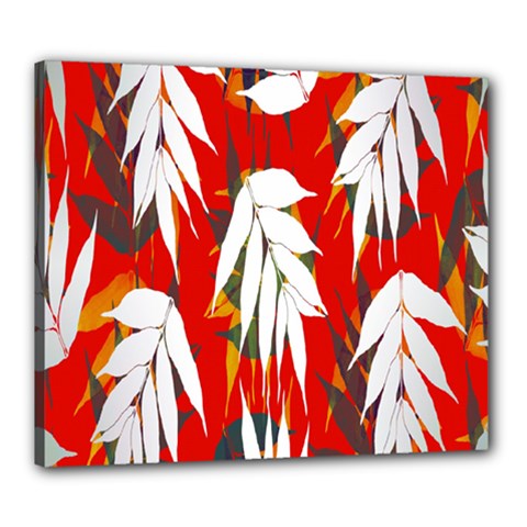 Leaves Pattern Background Pattern Canvas 24  X 20  by Simbadda