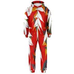 Leaves Pattern Background Pattern Hooded Jumpsuit (men)  by Simbadda