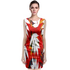 Leaves Pattern Background Pattern Classic Sleeveless Midi Dress by Simbadda