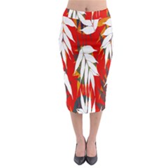 Leaves Pattern Background Pattern Midi Pencil Skirt by Simbadda