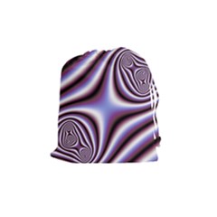 Fractal Background With Curves Created From Checkboard Drawstring Pouches (medium)  by Simbadda