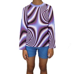 Fractal Background With Curves Created From Checkboard Kids  Long Sleeve Swimwear by Simbadda